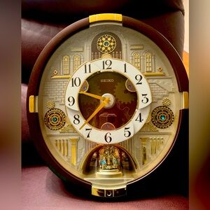 Seiko Melodies in Motion Clock Clock with Swarovski Crystals